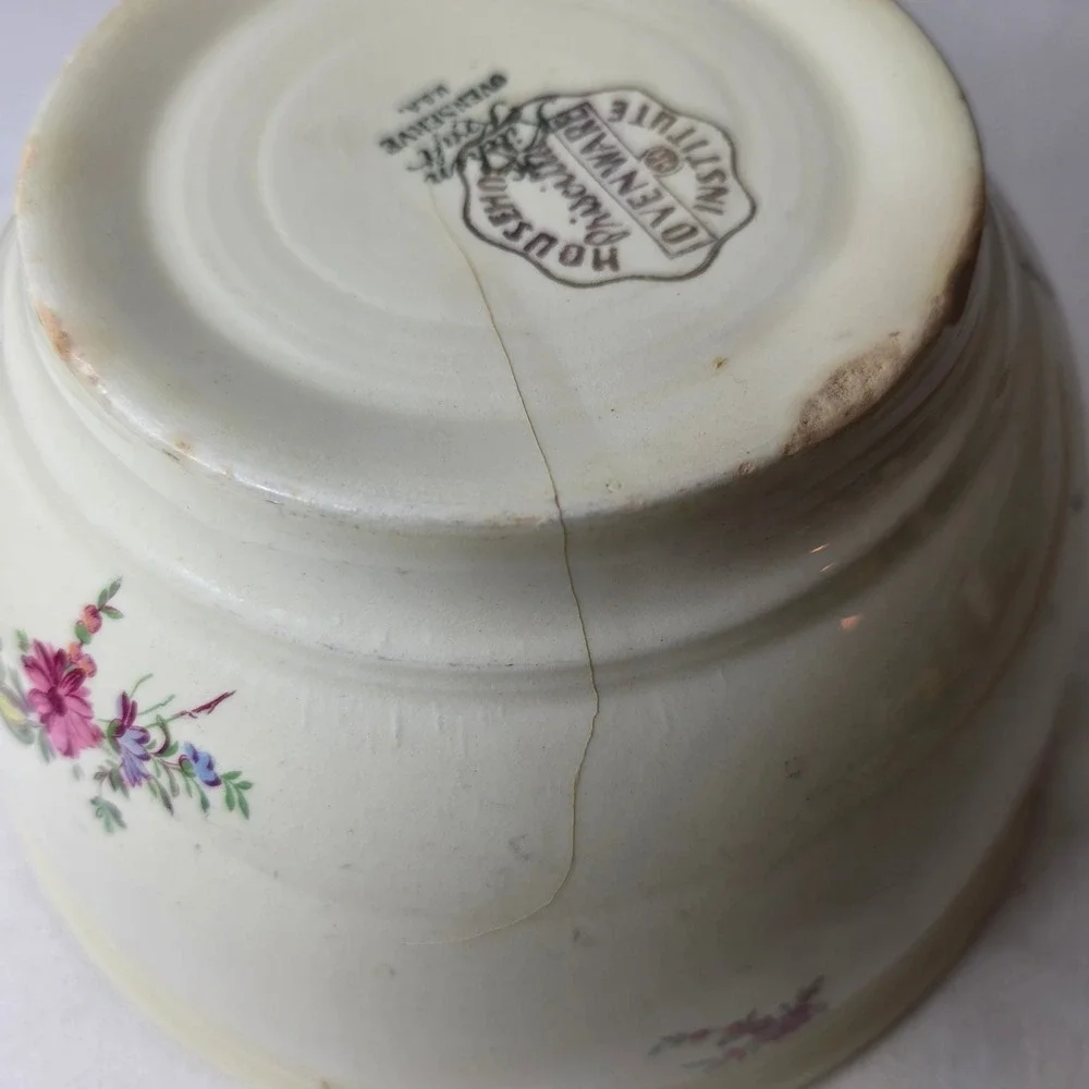 Vtg Kitchen Kraft Priscilla OvenServe USA Floral Ceramic Mixing Bowl 9